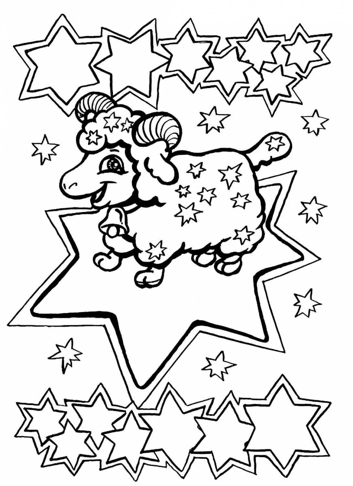 Coloring pages of the bright signs of the zodiac for children
