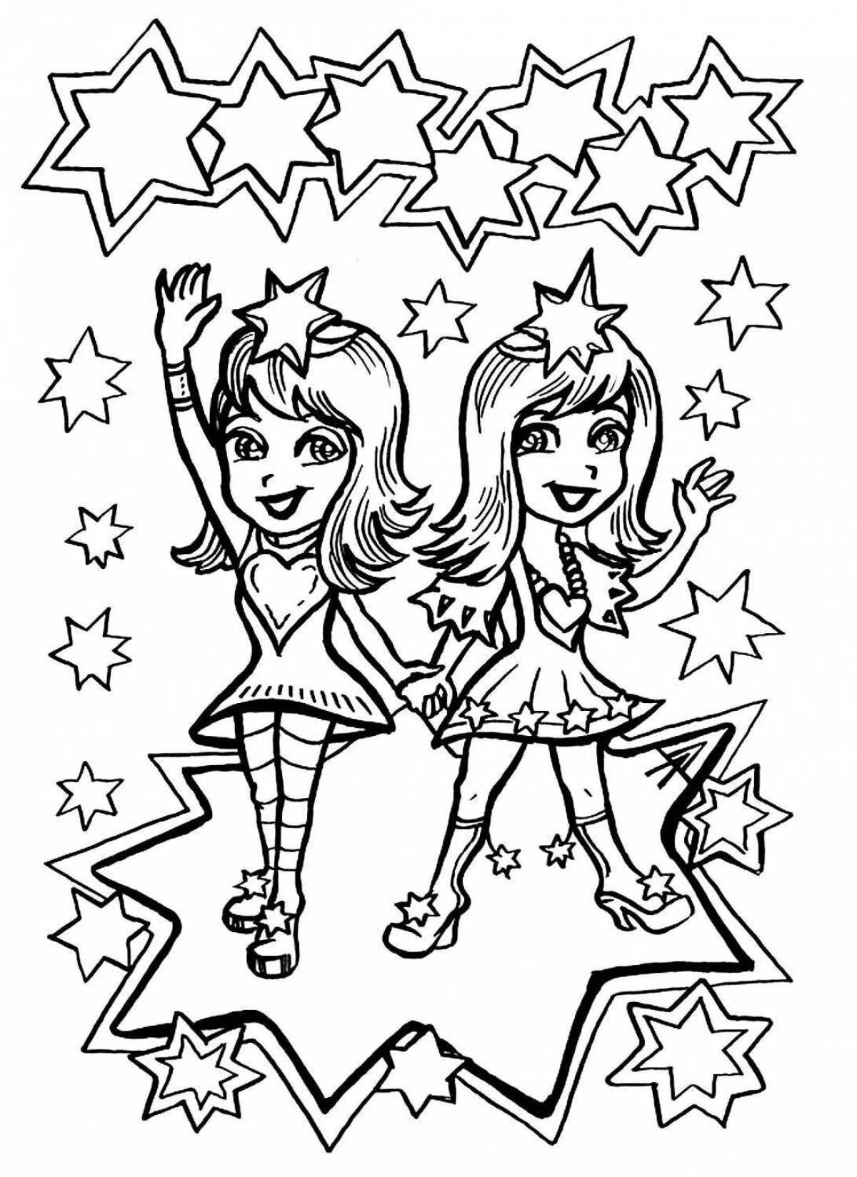 Attractive zodiac signs coloring pages for kids