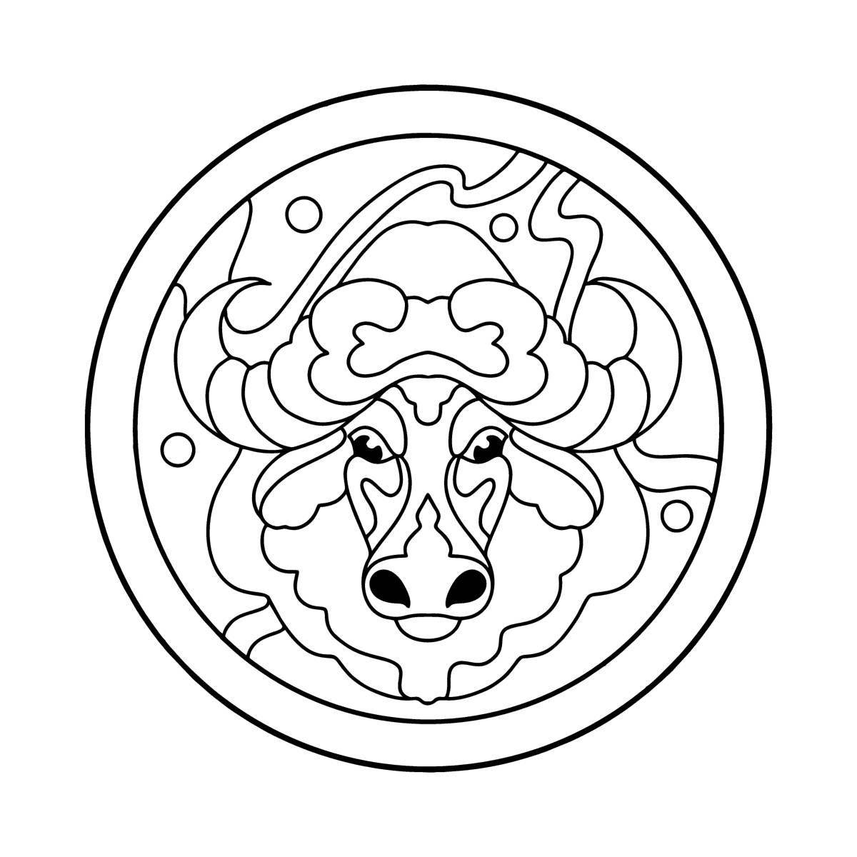 Colorful zodiac signs coloring pages for kids