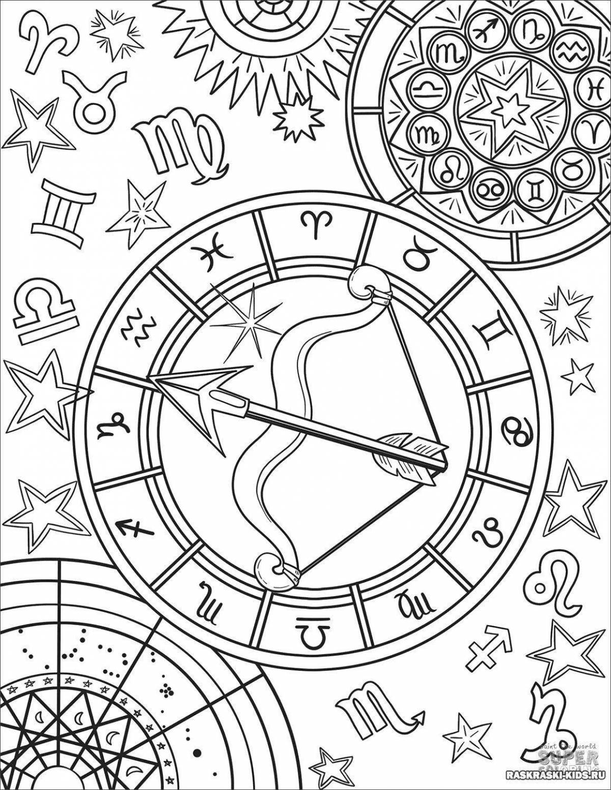 Colorful zodiac signs coloring pages for kids to stimulate the mind