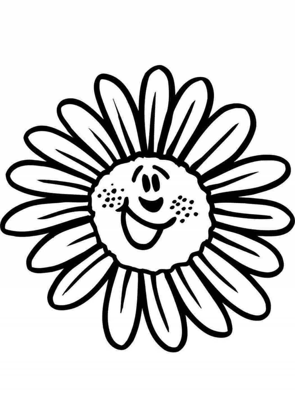 Joyful Daisy Flower Coloring for Toddlers