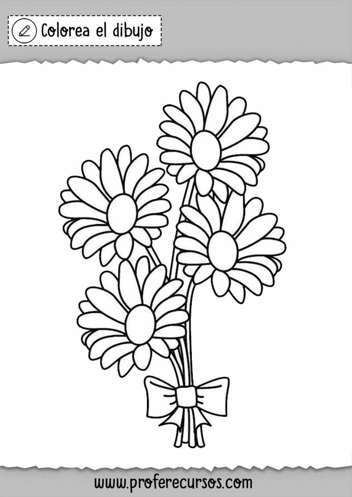 Великолепный цветок ромашки раскраски для дошкольников