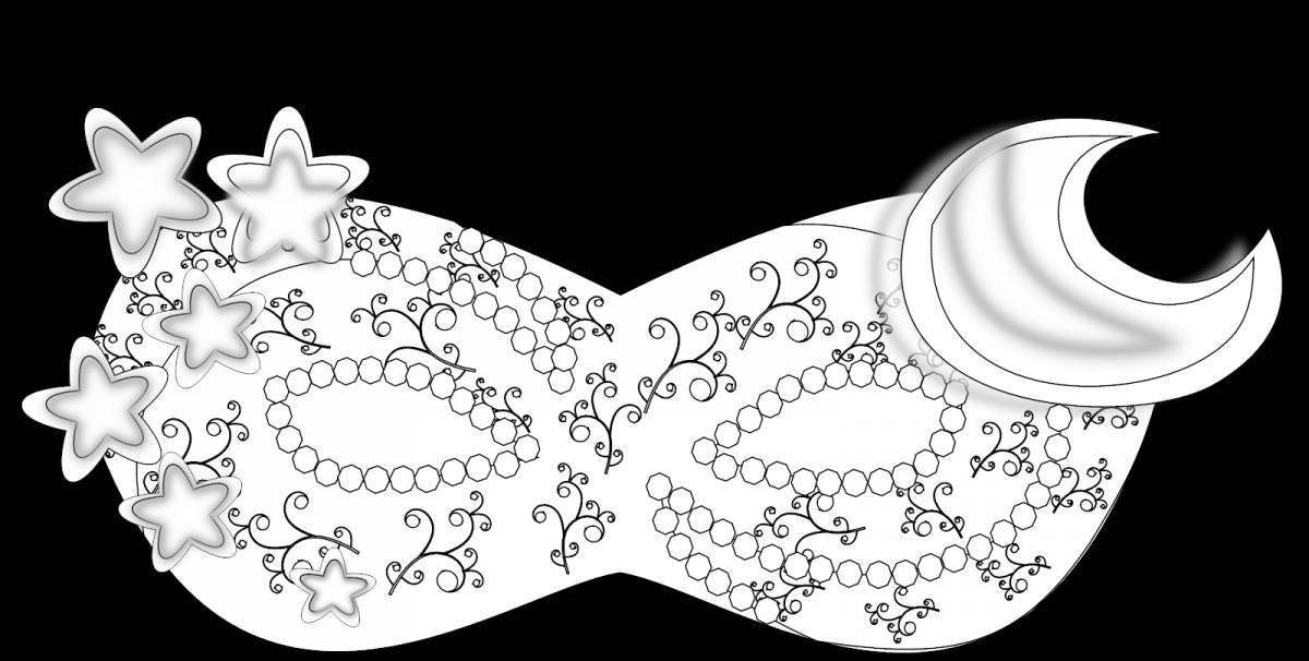 Раскраска Цветные новогодние маски для детей