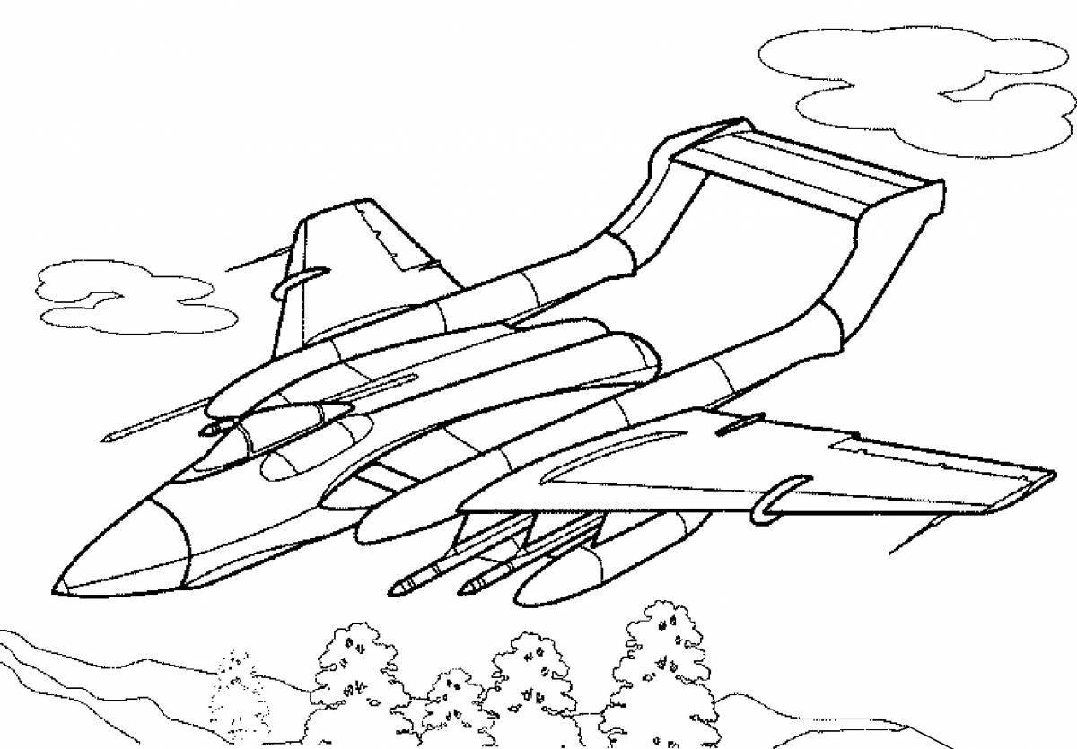 Bright military equipment coloring for preschoolers