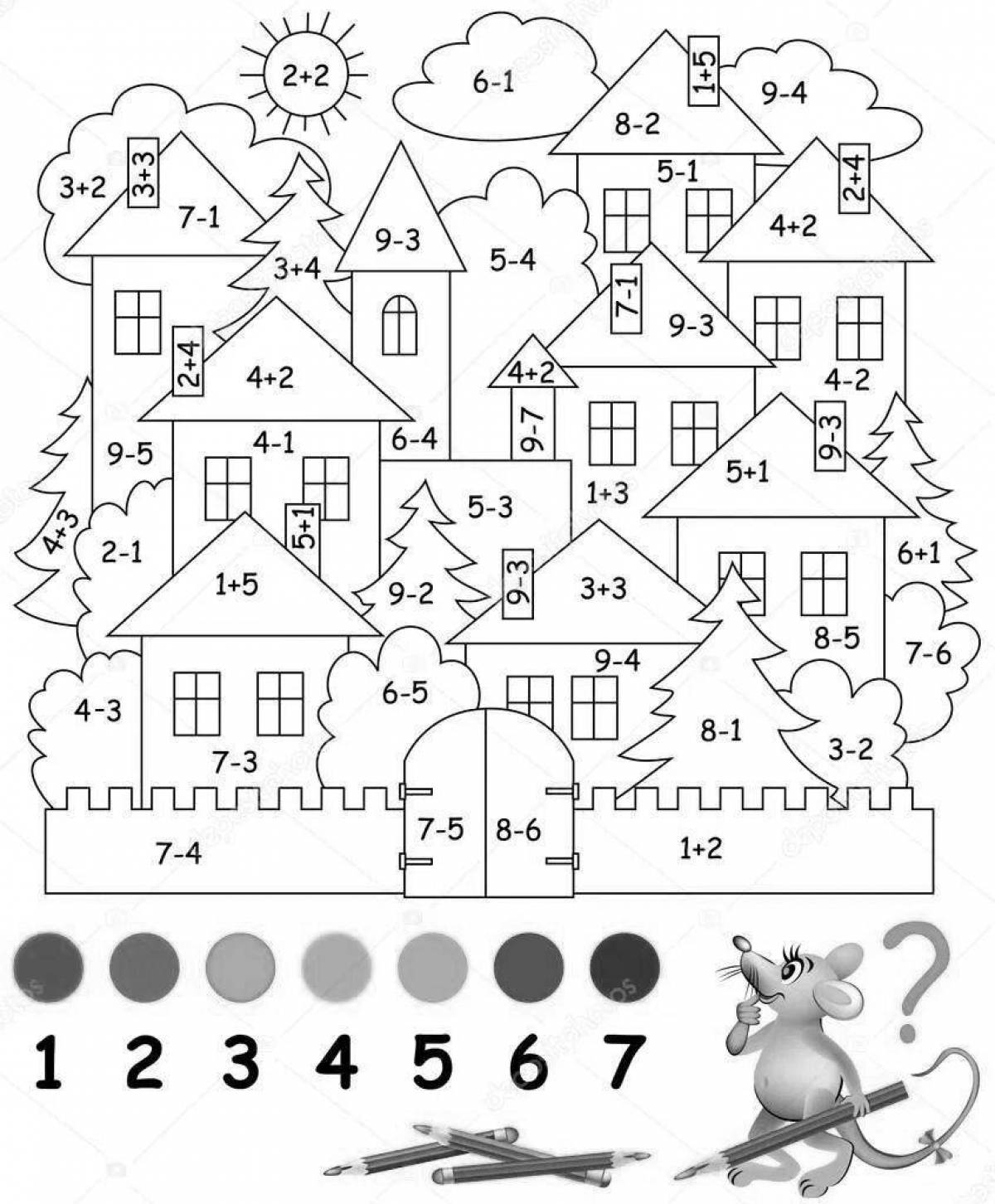 Glowing Winter Math Coloring Book for Preschoolers