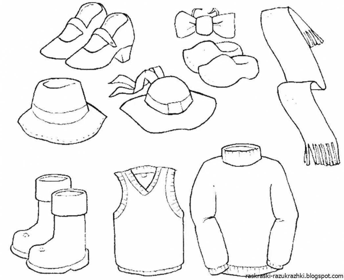 Coloring for bright winter clothes for children