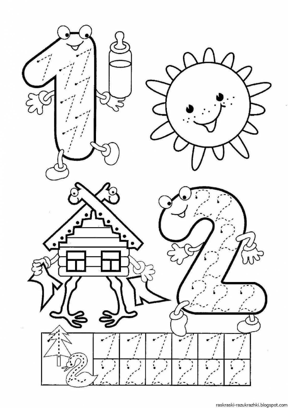 Fun coloring number 2 for preschoolers