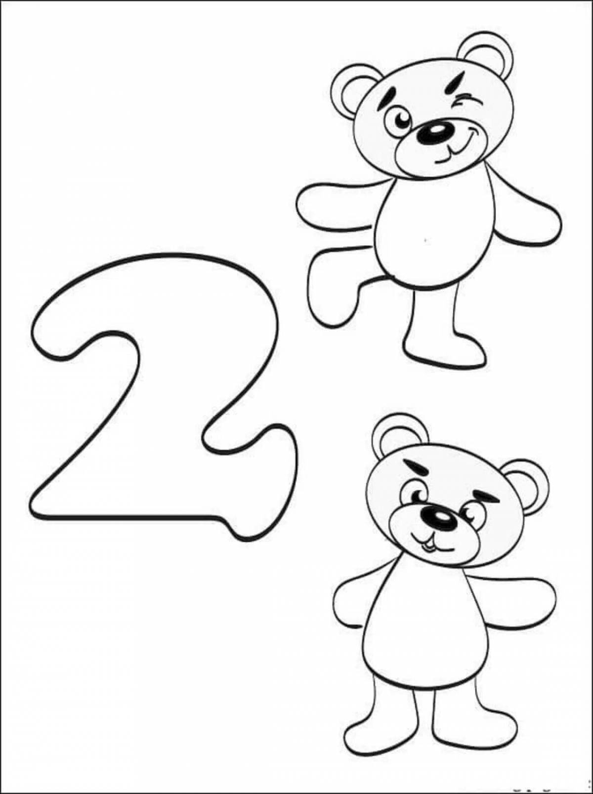 Fun coloring number 2 for preschoolers