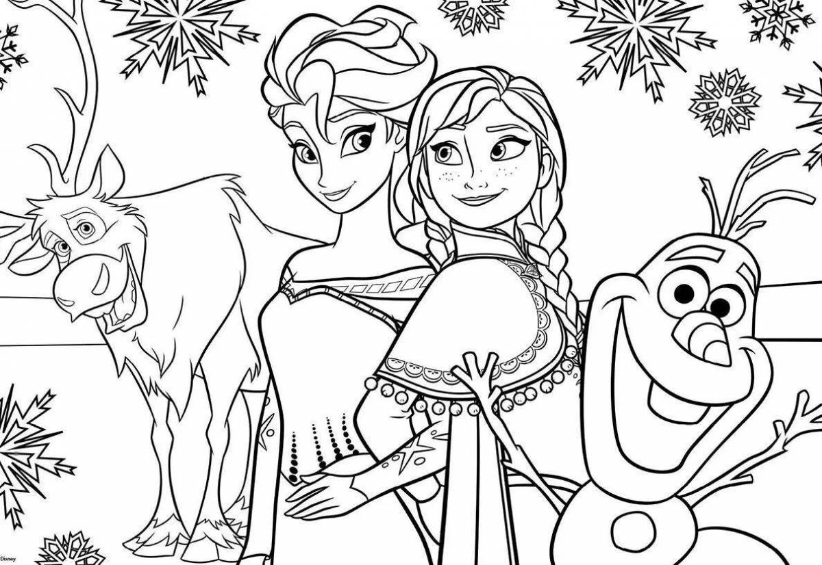 Sparkling coloring anna for kids
