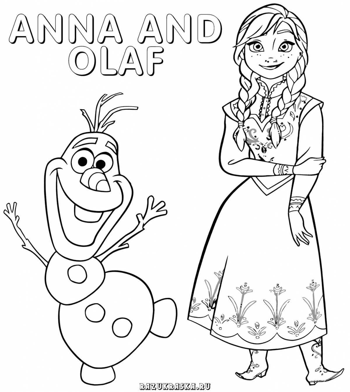 Anna fairytale coloring for kids
