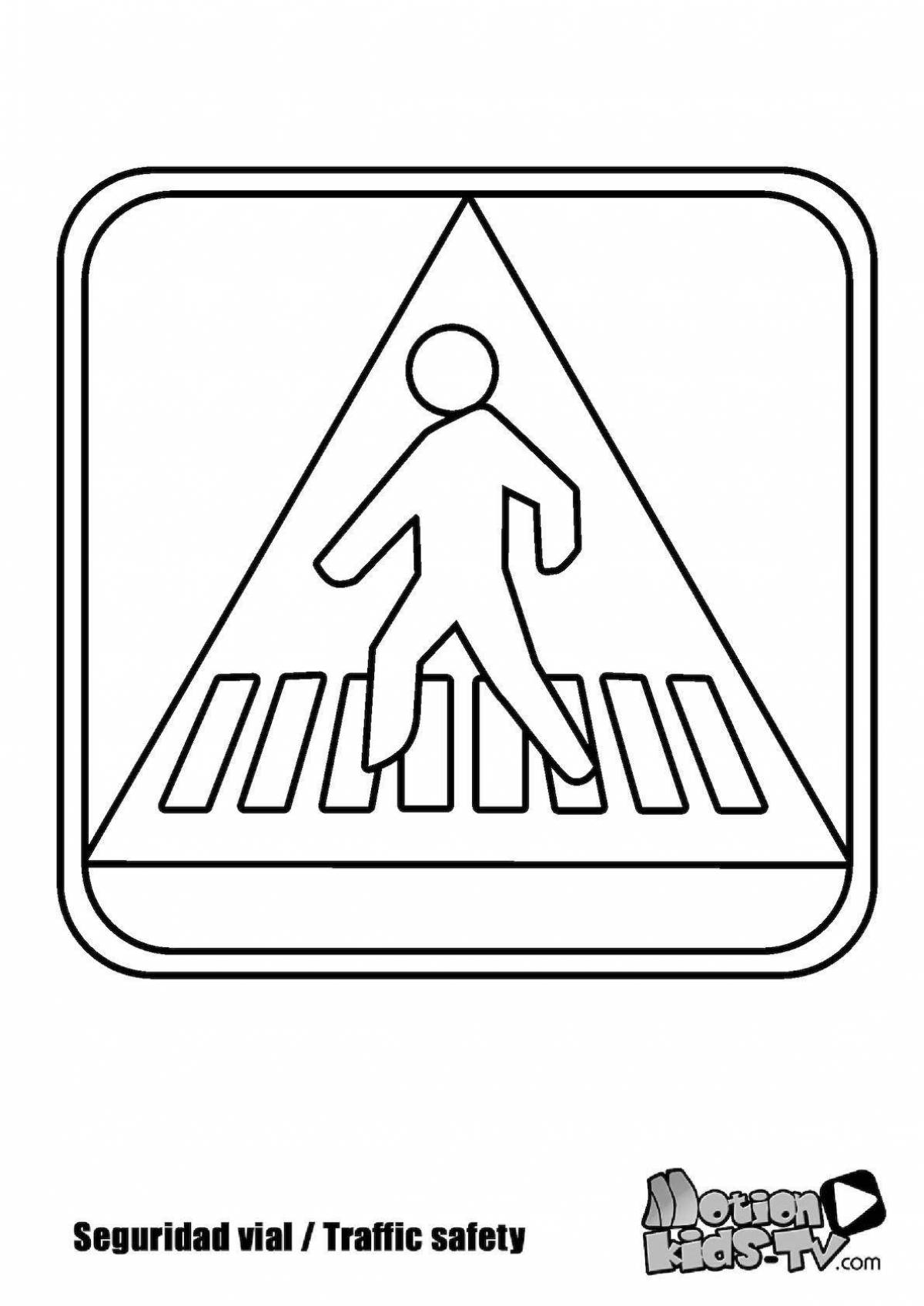 Animated traffic sign for pedestrians