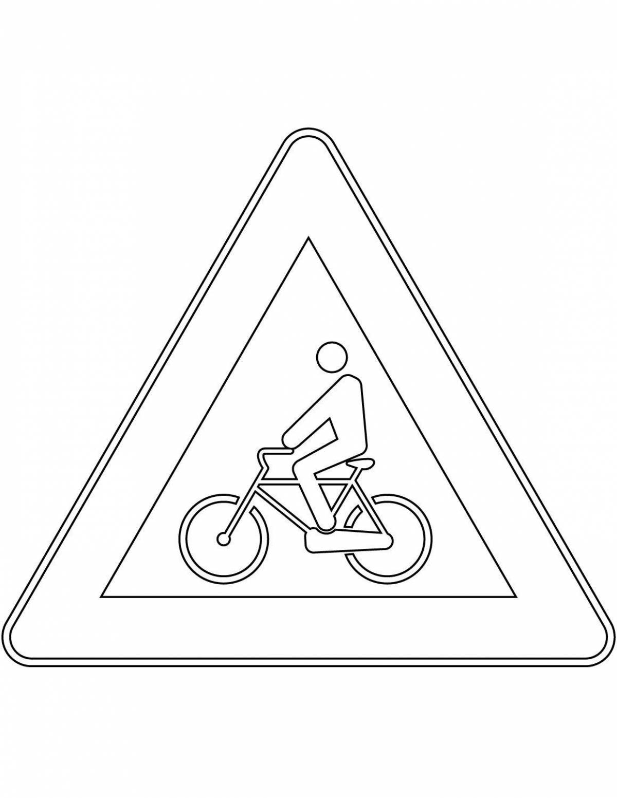 Visibly shining road sign for pedestrians