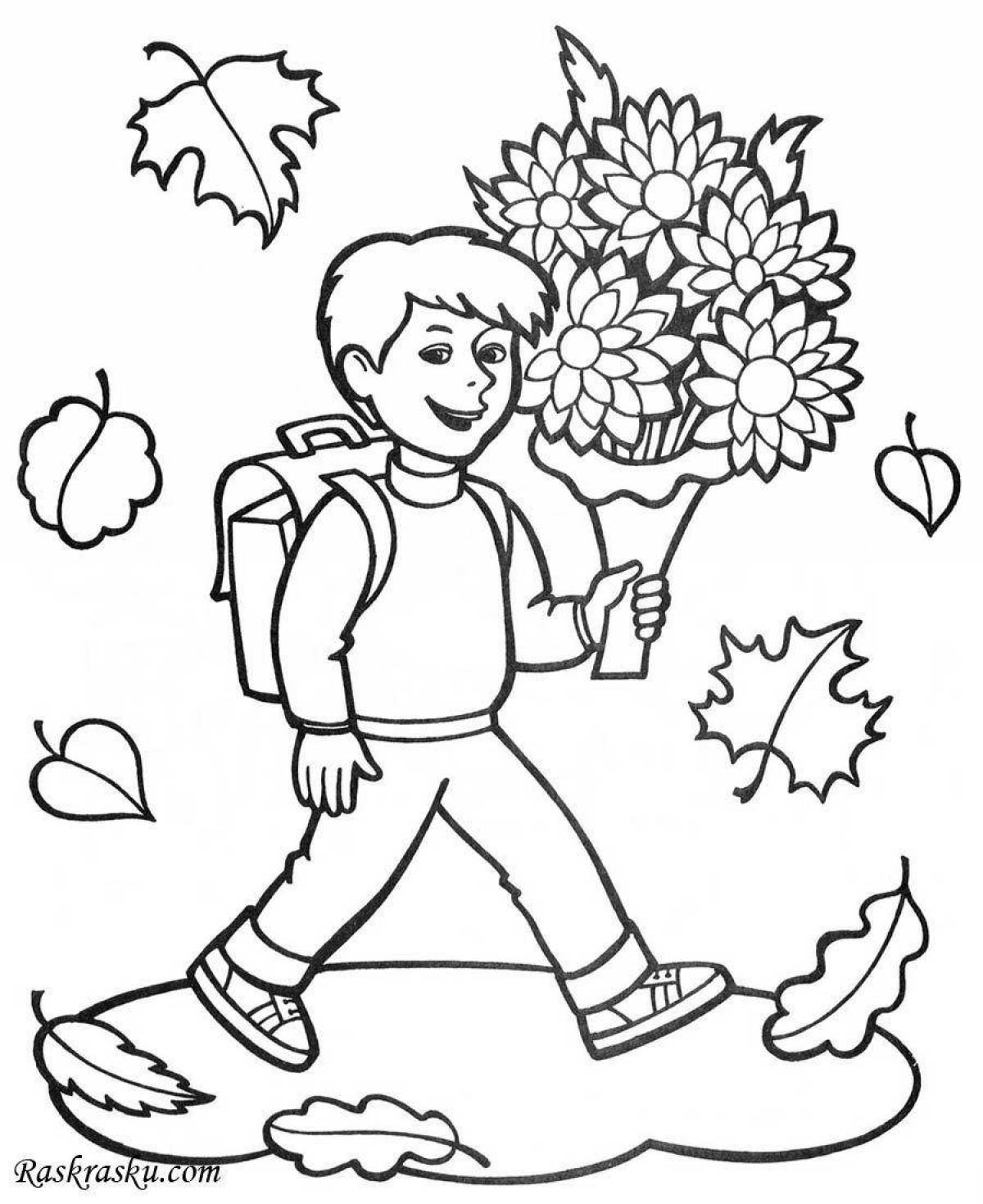 Adorable September coloring book for kids