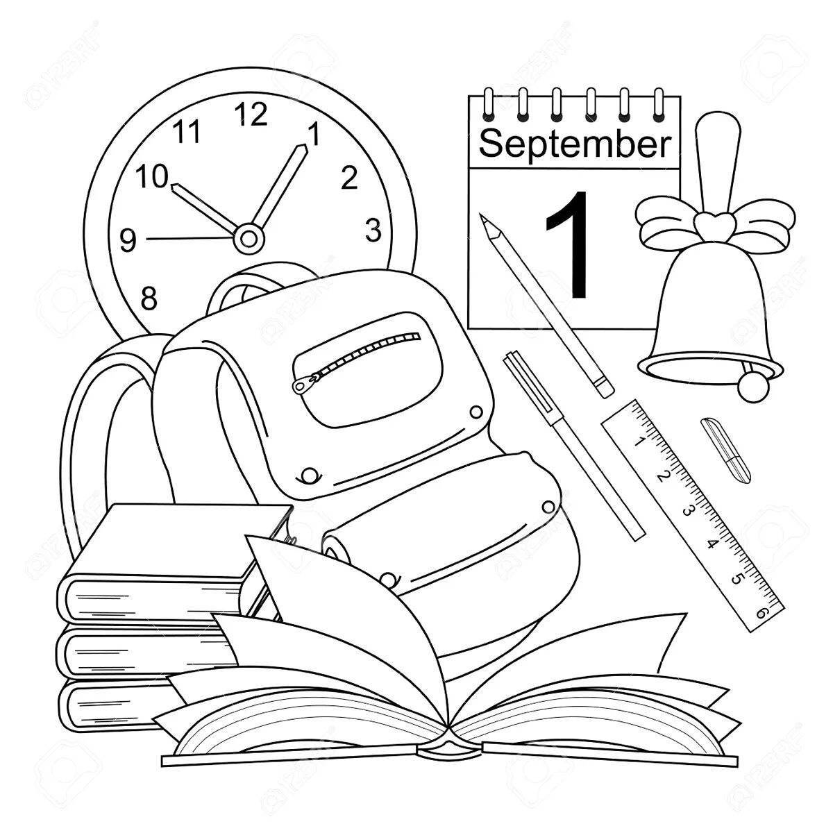 Cute september coloring book for kids