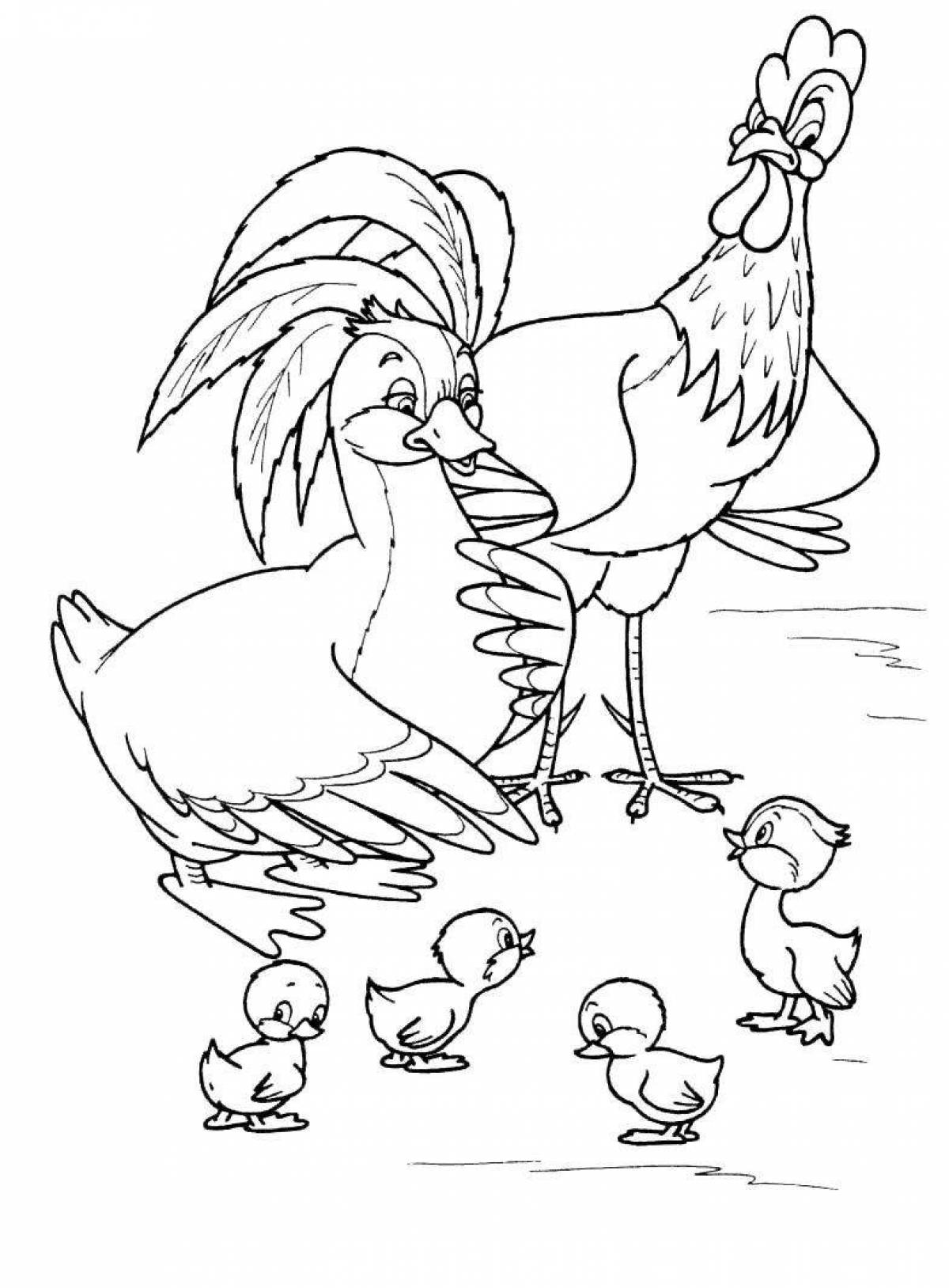 Charming ugly duckling coloring book for kids