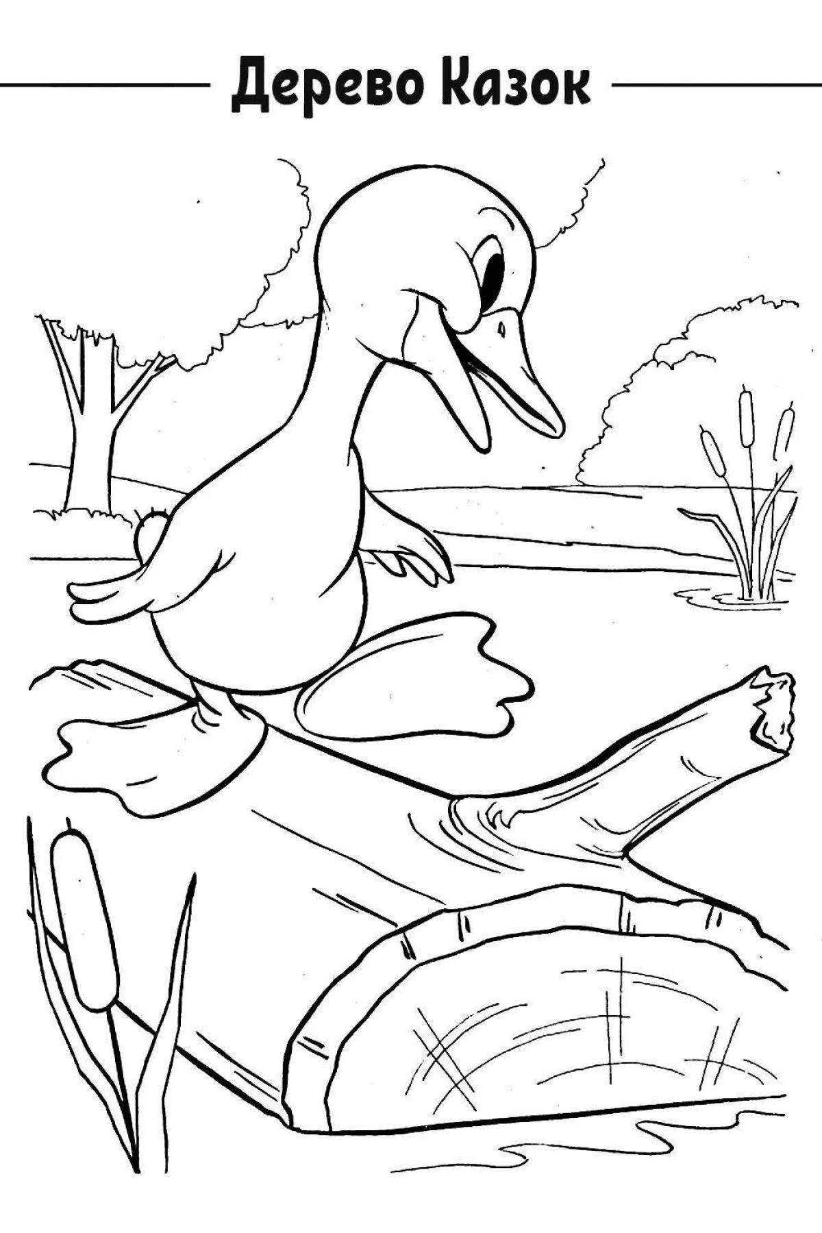 Fun coloring ugly duckling for kids