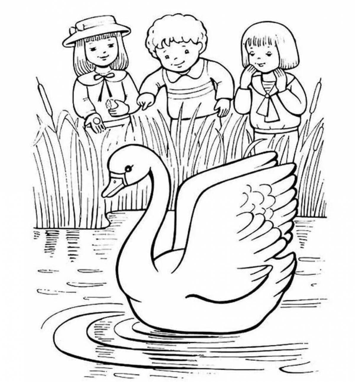 Ugly duckling coloring book for kids
