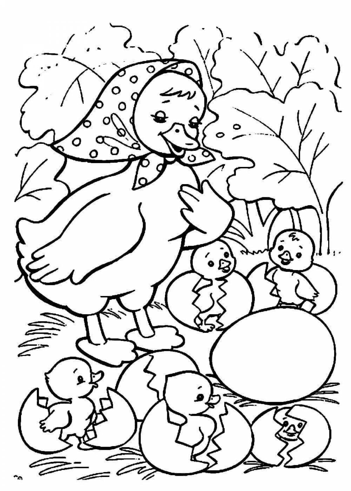 Ugly duckling coloring pages for kids