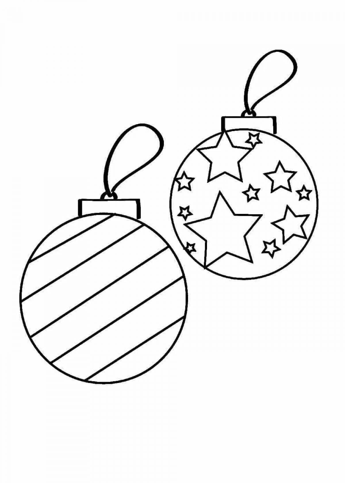 Colorful christmas ball coloring book for kids