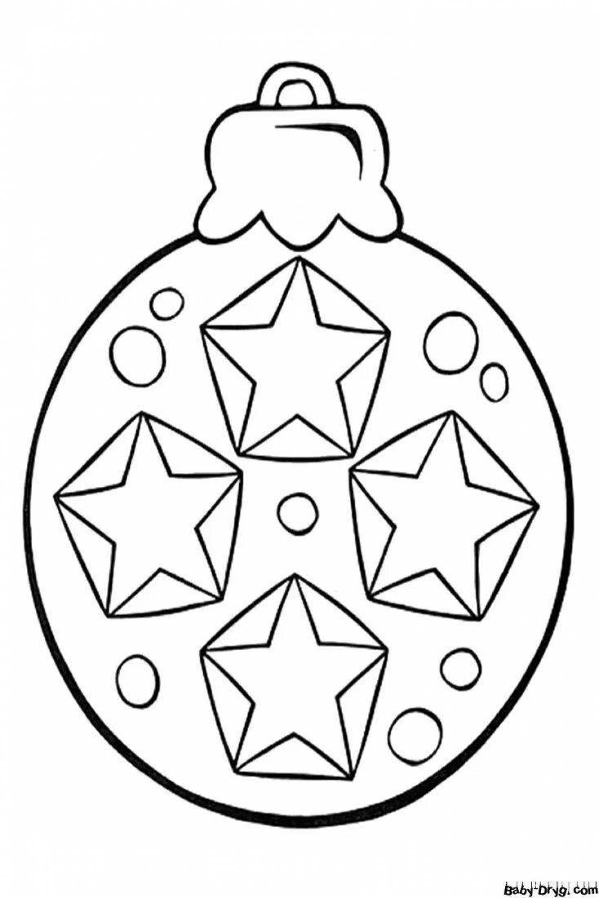 Glittering Christmas ball coloring book for kids