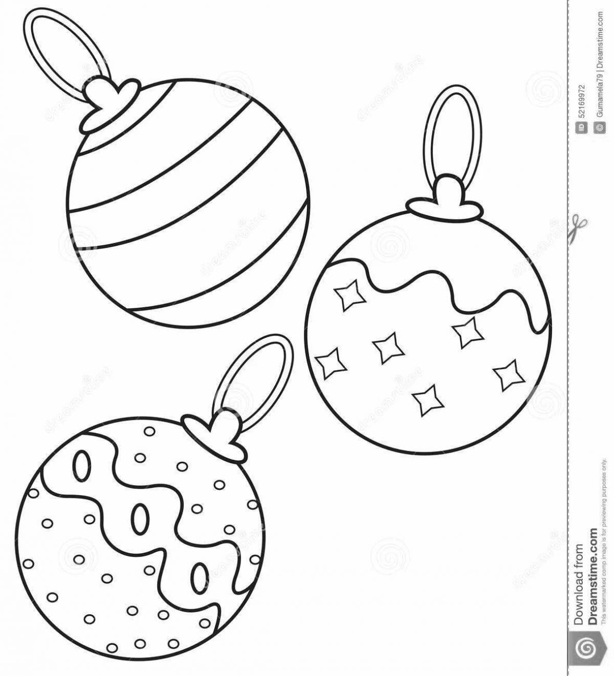 Playful christmas ball coloring page for kids