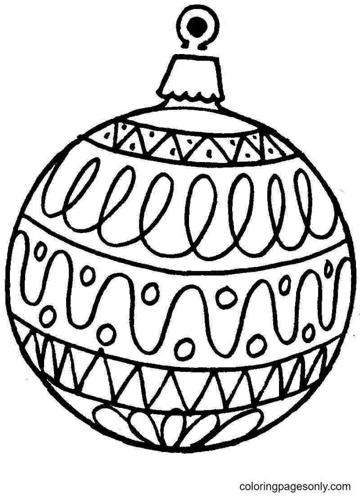 Whimsical Christmas ball coloring for kids