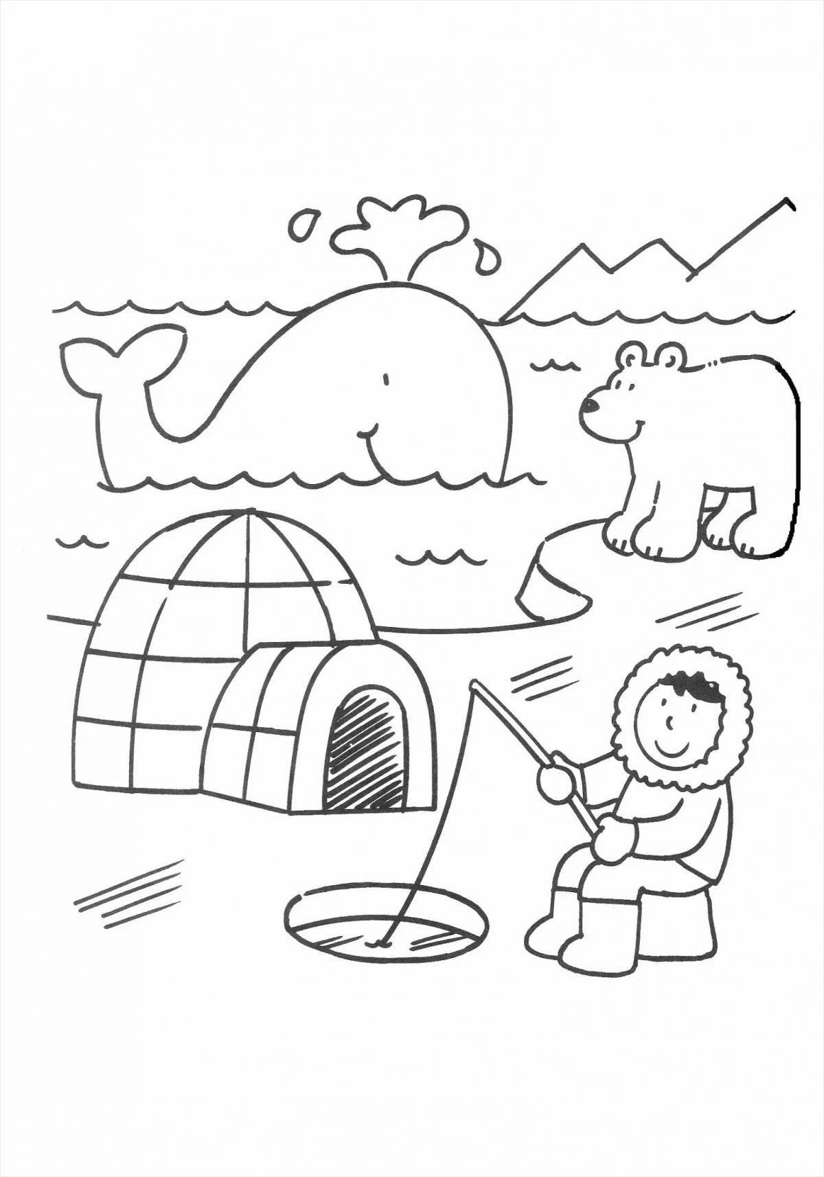 Shiny north pole coloring book for kids