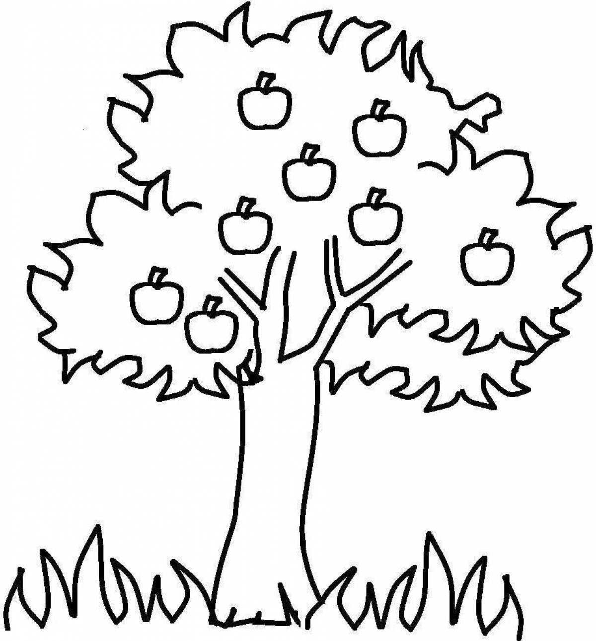 Colorful tree drawing for children