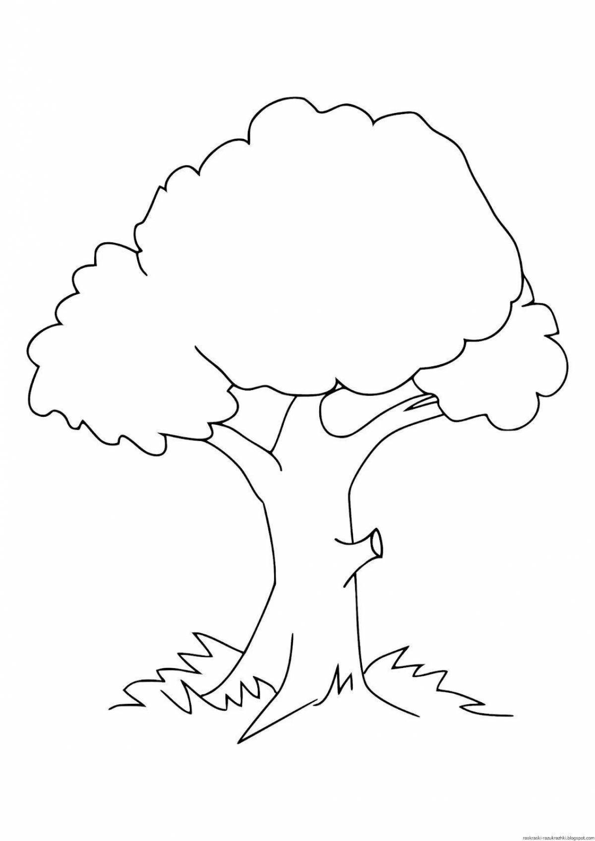 Радостный рисунок дерева для детей