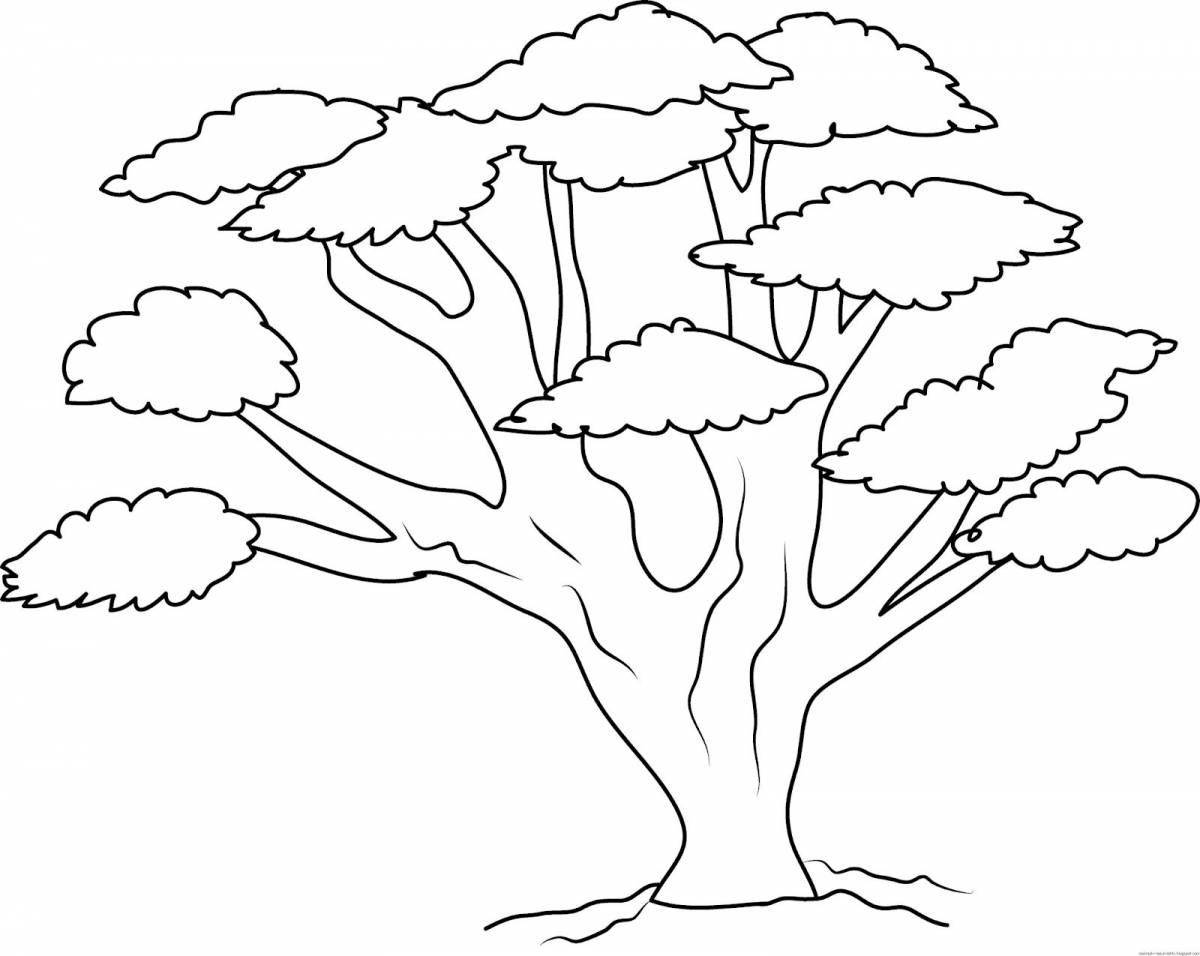 Colored Explosive Tree Drawing for Kids