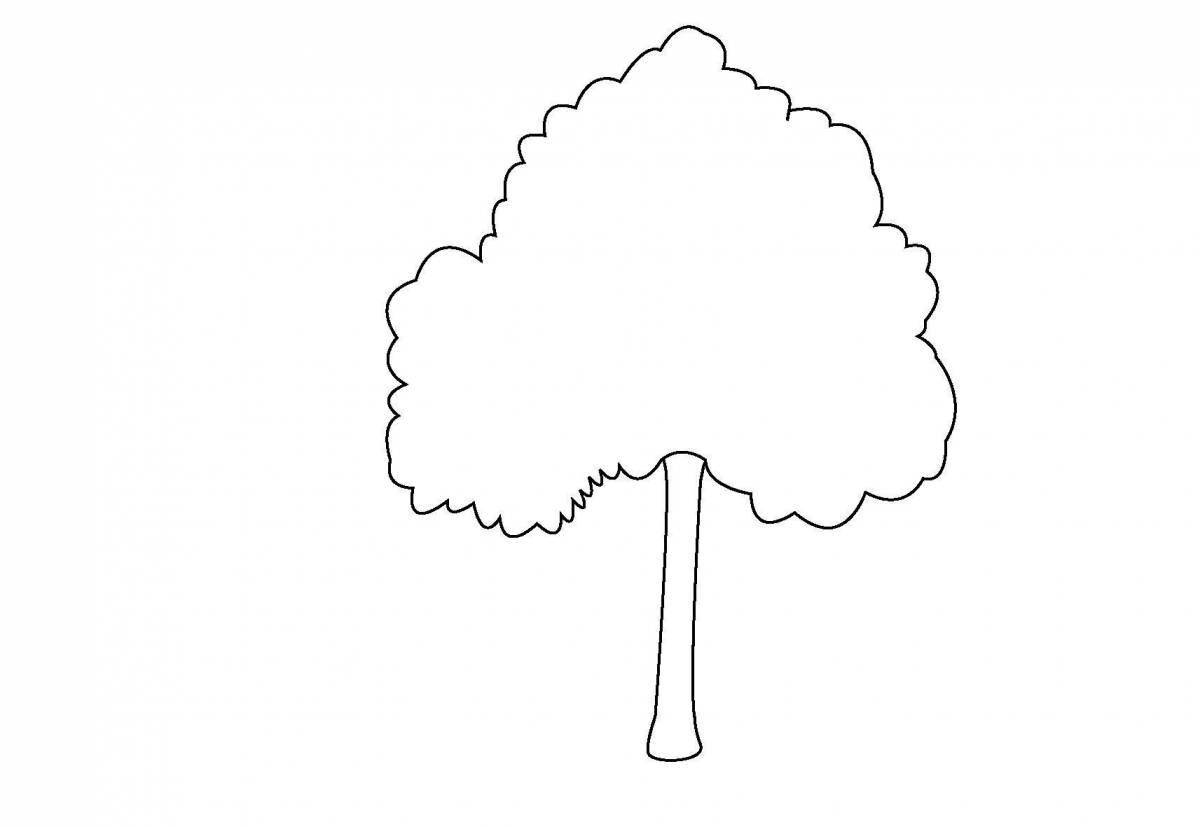 Crazy colored tree drawing for kids