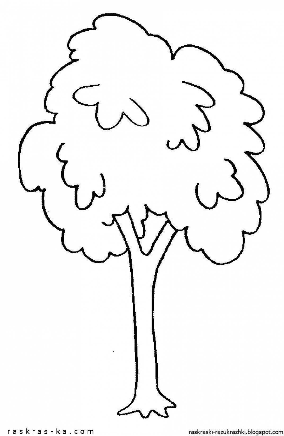Colored crazy tree drawing for kids