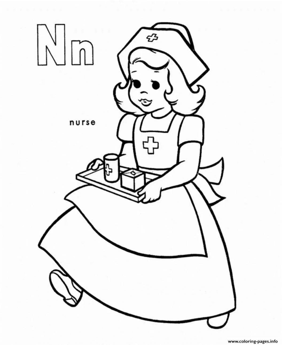 Innovative military nurse coloring book for kids