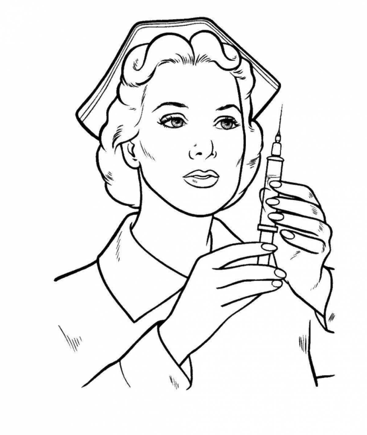 Unique military nurse coloring book for kids