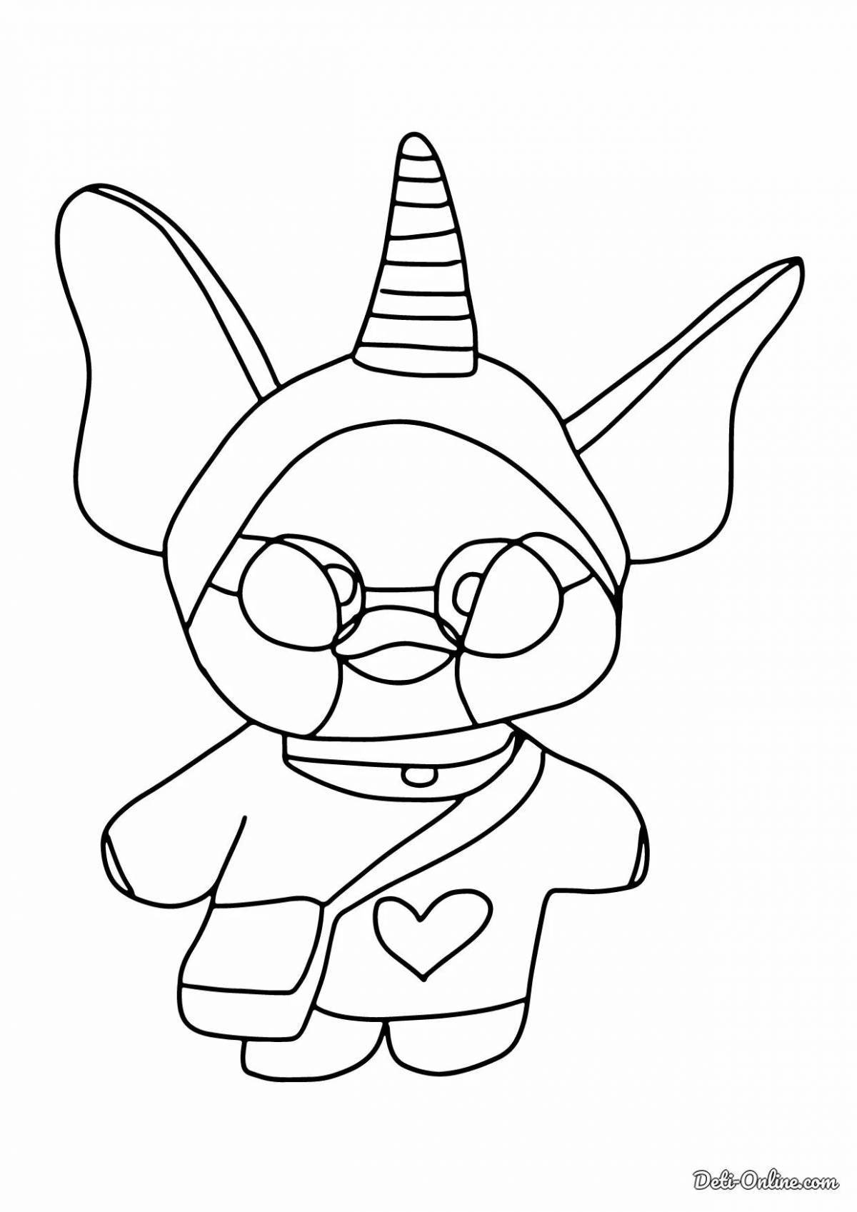 Adorable lalafanfan duck coloring pages for kids
