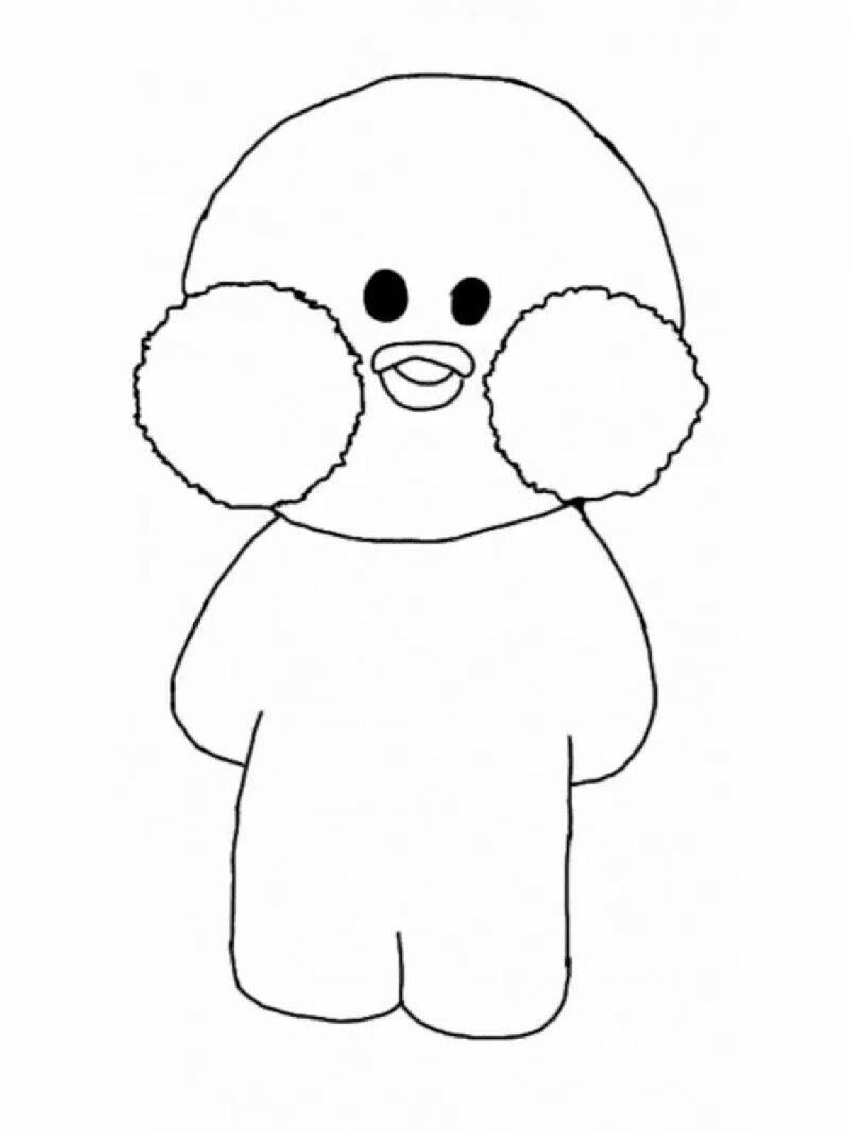 Lalafanfan funny duck coloring pages for kids