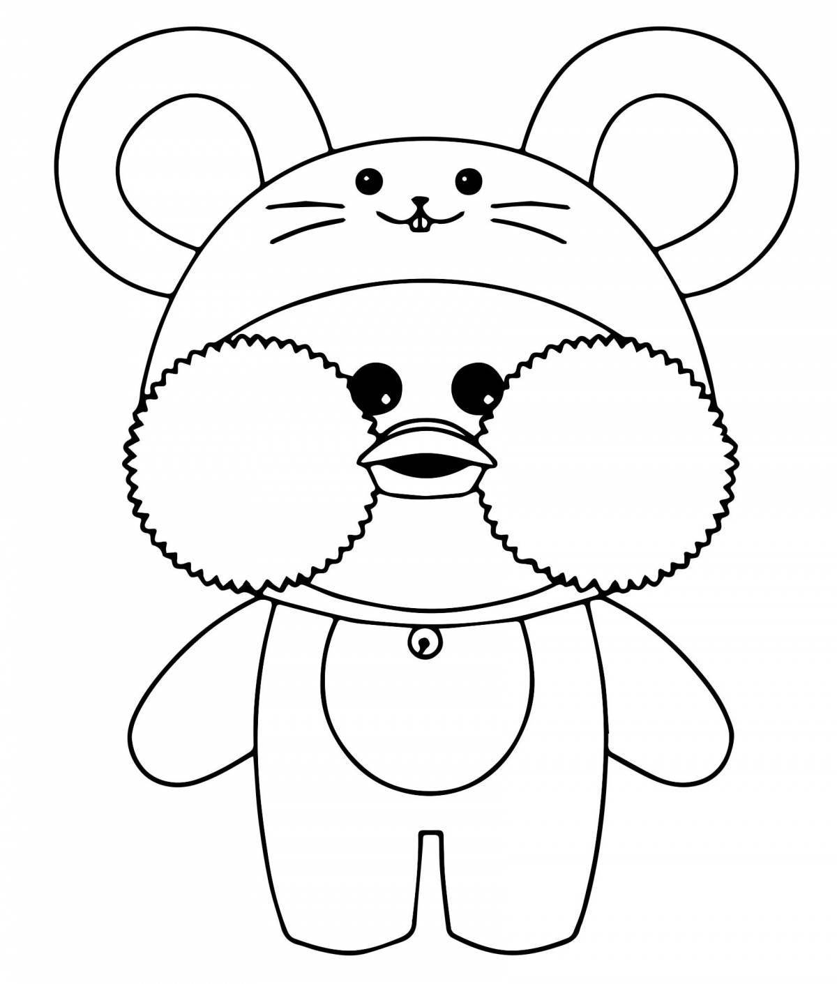 Lalafanfan cute duck coloring pages for kids
