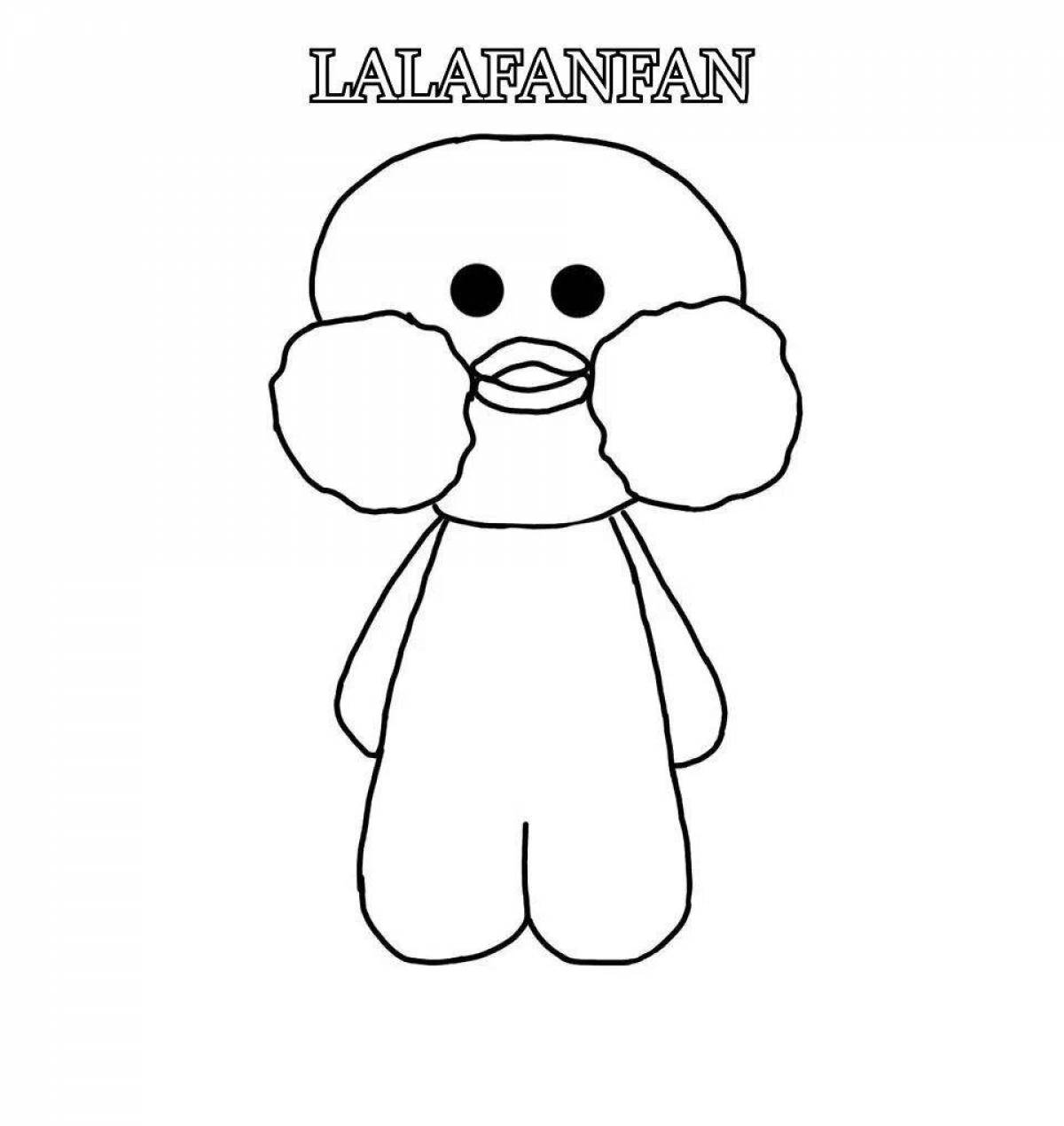 Awesome lalafanfan duck coloring page for kids