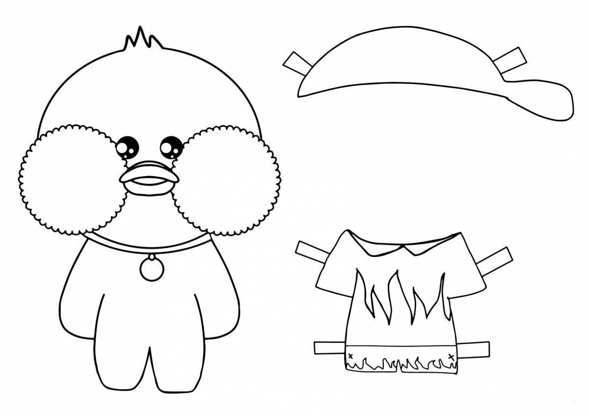 Impressive lalafanfan duck coloring page for kids