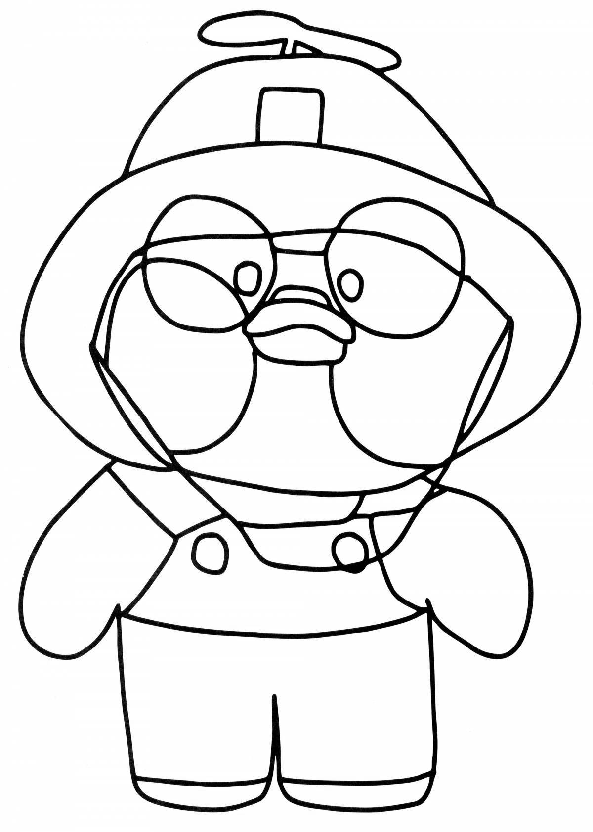 Amazing lalafanfan duck coloring page for kids