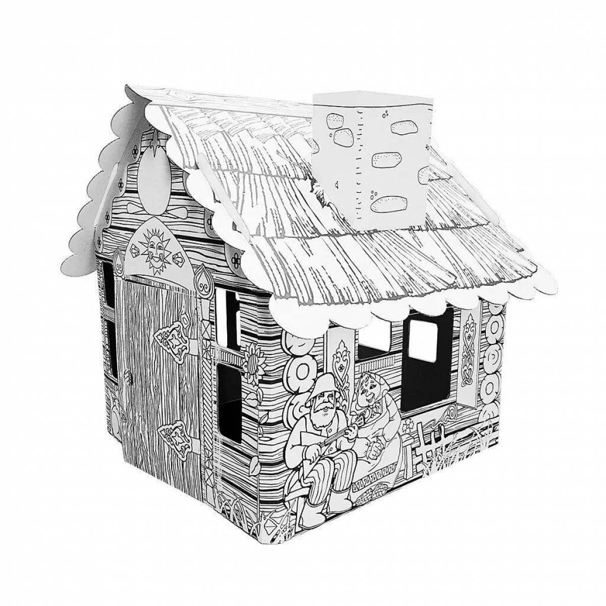 Incredible cardboard house coloring book for kids
