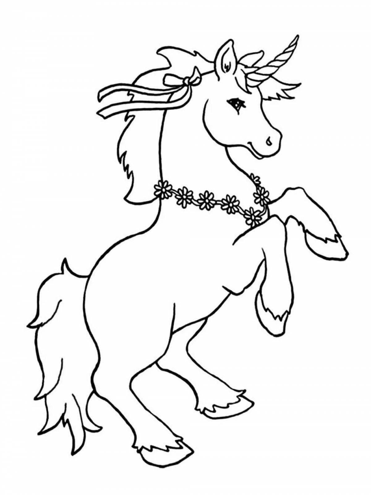 Magic coloring unicorn drawing for kids