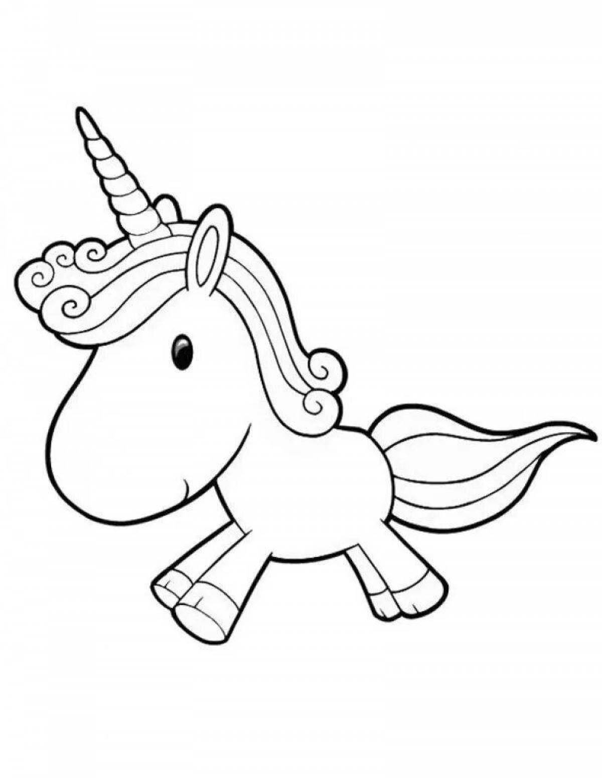 Fun coloring picture of a unicorn for kids
