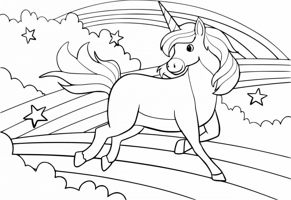 Whimsical unicorn coloring book for kids