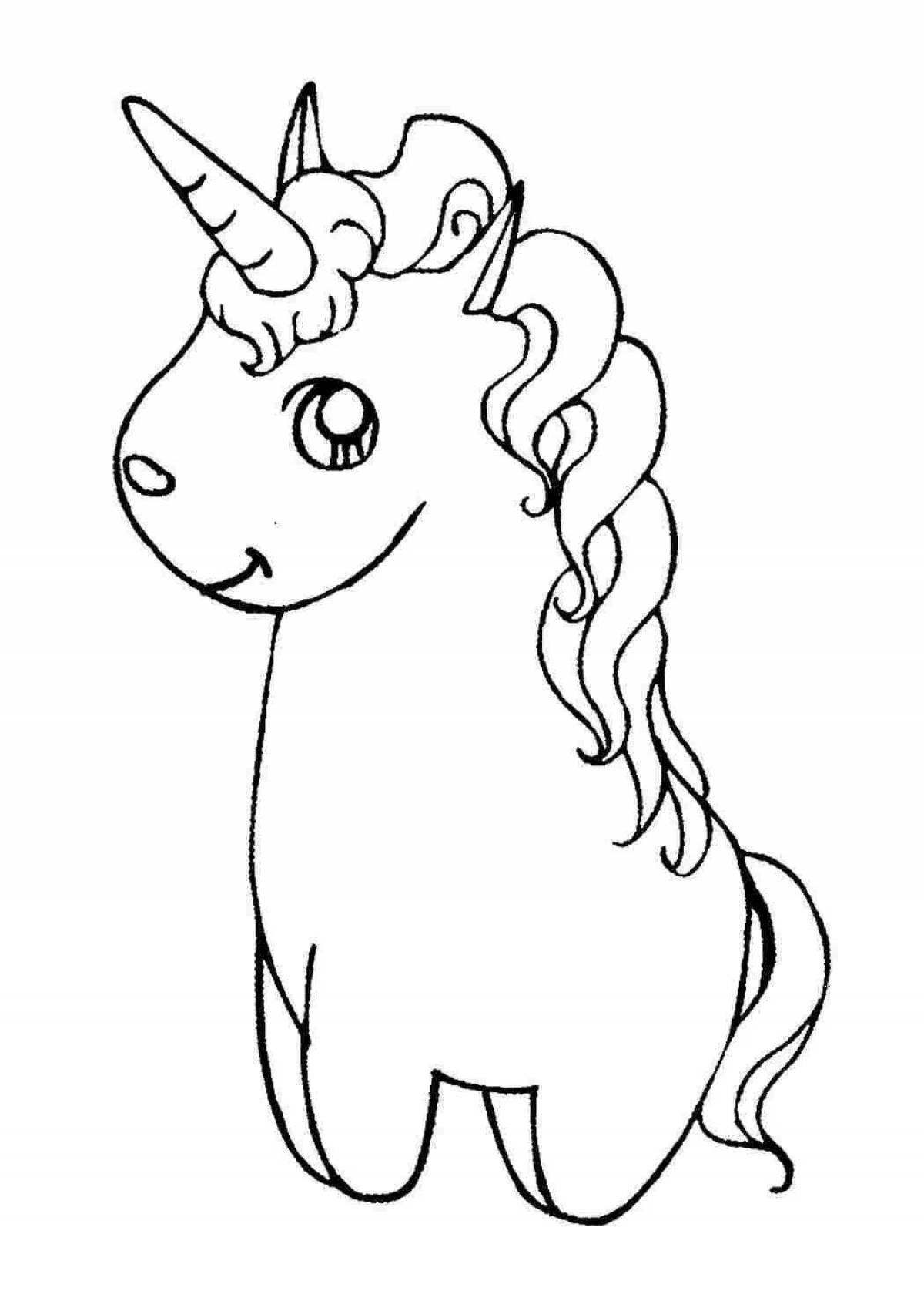 Elegant unicorn coloring book for kids