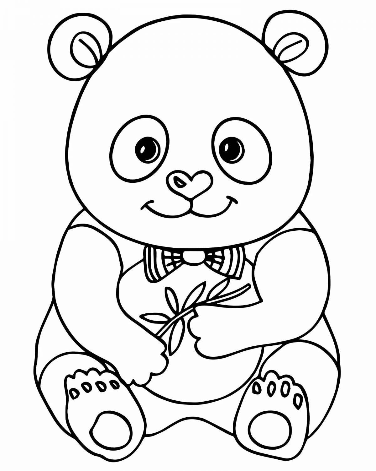 Colorful panda coloring book for kids