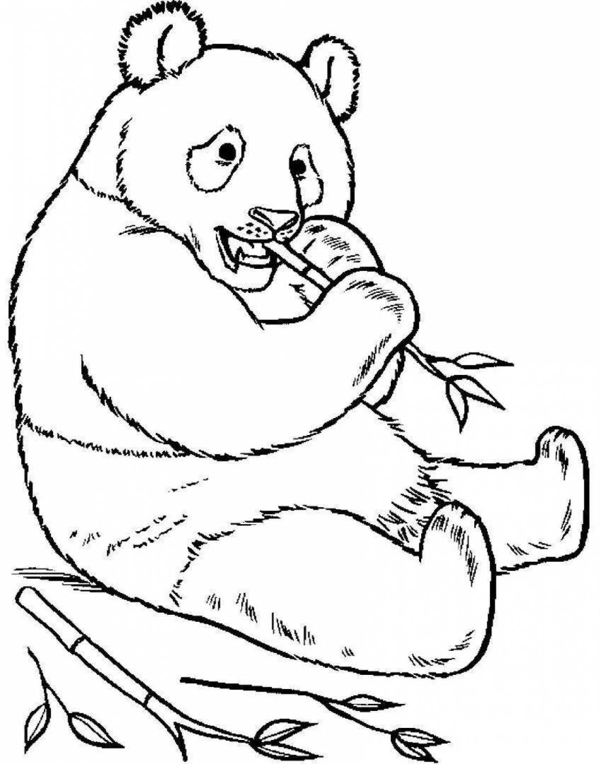 Glitter panda coloring pages for kids