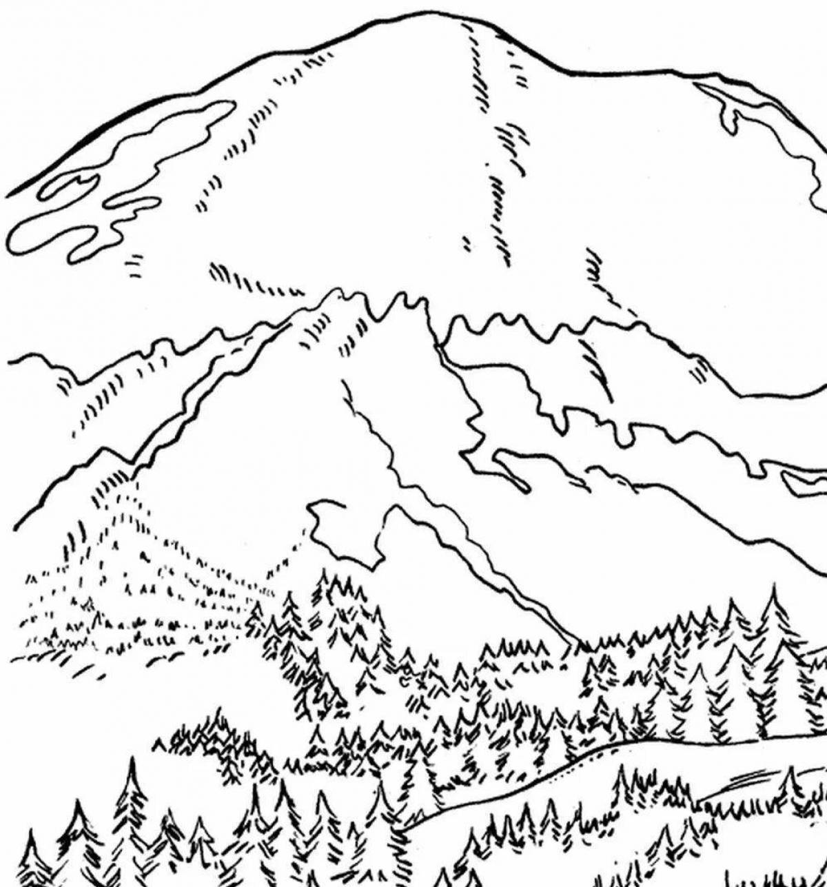 Kazakhstan beautiful nature coloring pages for kids