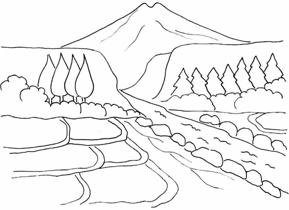 Luxurious nature of kazakhstan coloring pages for children