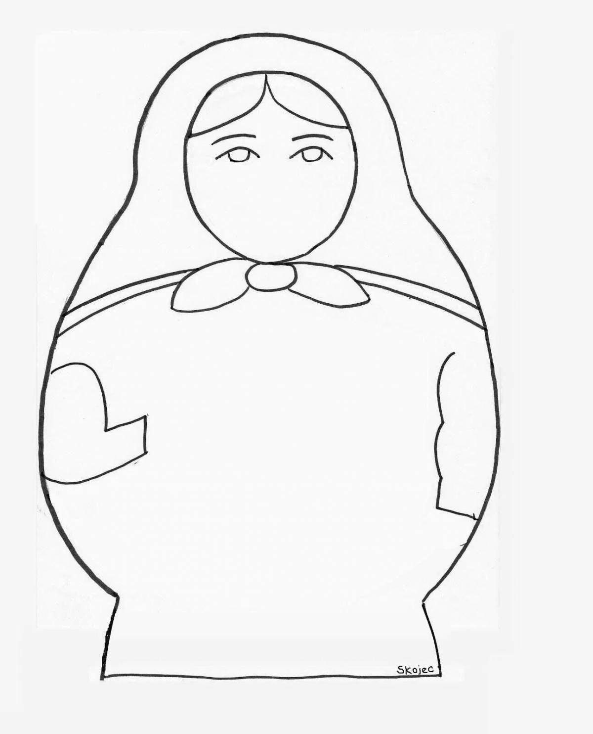 Sweet matryoshka coloring book for kids